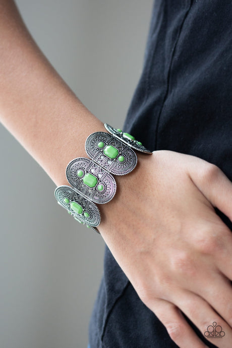 Paparazzi ~ Turn Up The TROPICAL Heat ~ Green Bracelet