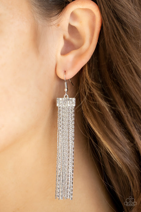 Paparazzi ~ Twinkling Tapestry ~ White Earrings