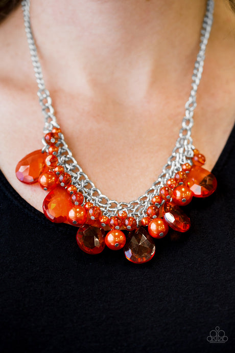 Paparazzi - Twinkly Typhoon - Orange Necklace Set