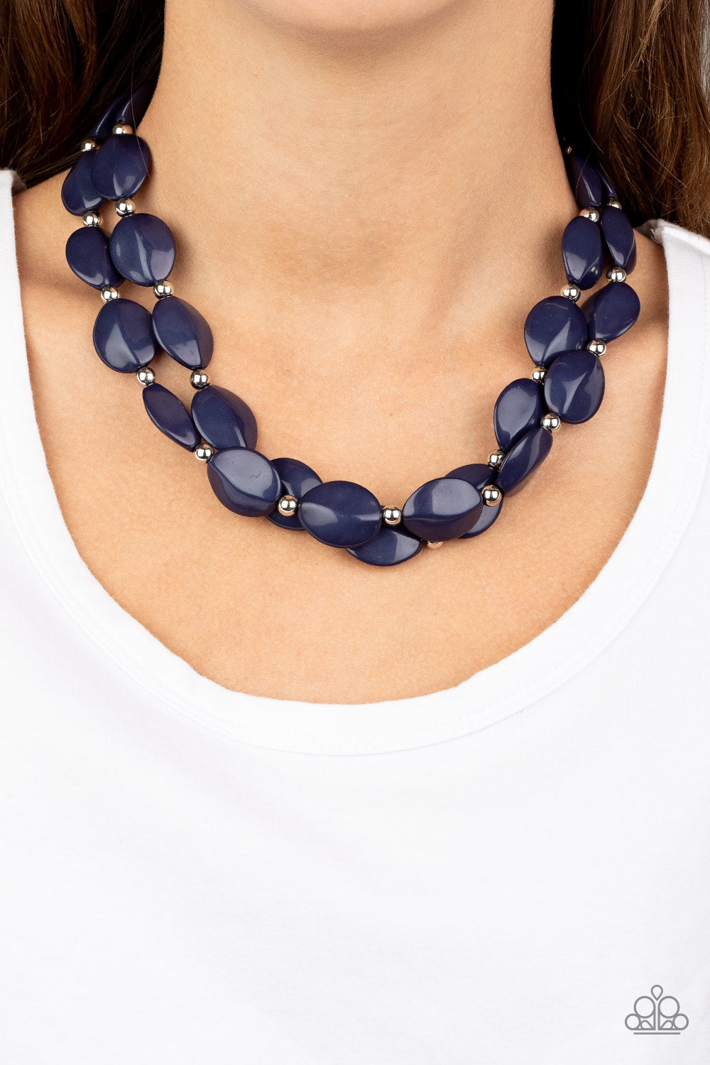 Paparazzi ~ Two-Story Stunner ~ Blue Necklace Set