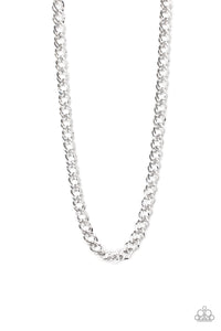 Paparazzi ~ Undefeated ~ Men's  Silver Urban Necklace  and Bracelet Set