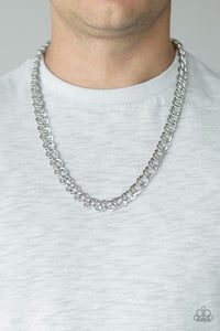 Paparazzi ~ Undefeated ~ Men's  Silver Urban Necklace  and Bracelet Set