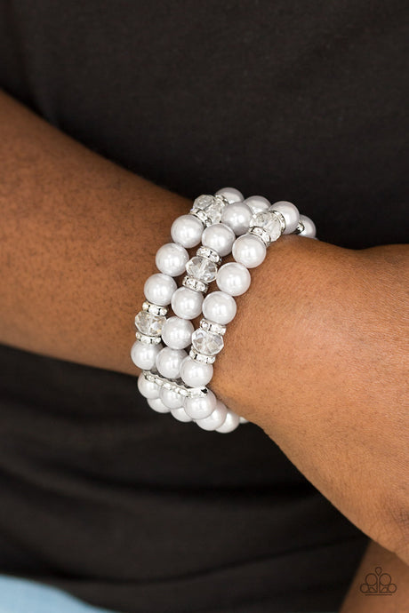 Paparazzi ~ Undeniably Dapper ~ Silver  Pearl Bracelet