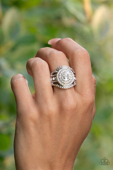 Paparazzi ~ Understated Drama ~ White Ring with Stretchy Band
