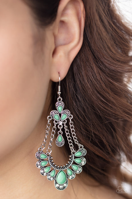 Paparazzi ~ Unique Chic ~ Green Earrings