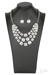 Paparazzi ~ "Unstoppable" ~ ZI Collection ~ White Rhinestone Necklace Set