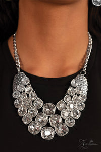 Paparazzi ~ "Unstoppable" ~ ZI Collection ~ White Rhinestone Necklace Set