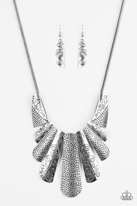 Paparazzi ~ Untamed ~ Silver Necklace Set