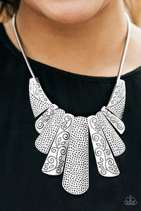 Paparazzi ~ Untamed ~ Silver Necklace Set