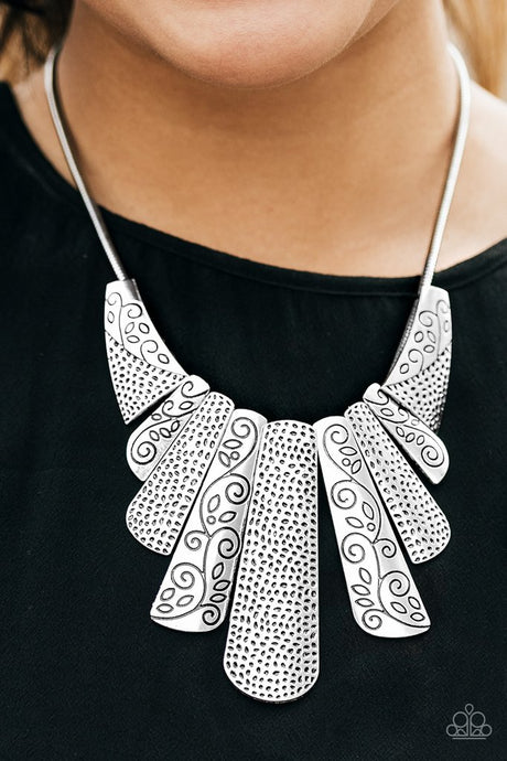 Paparazzi ~ Untamed ~ Silver Necklace Set