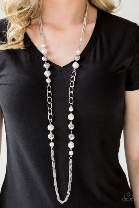 Paparazzi ~ Uptown Talker ~ White Necklace Set