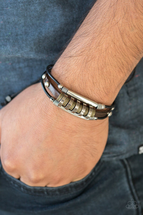 Paparazzi ~ Urban Backpacker ~ Men's Black Urban Bracelet