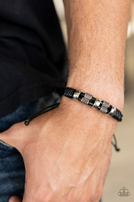 Paparazzi - Urban Cattle Drive - Men's Black Urban Bracelet