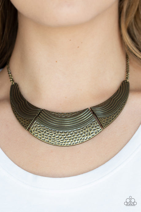 Paparazzi ~ Utterly Untamable ~ Brass Necklace Set