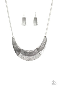 Paparazzi ~ Utterly Untamable ~ Silver Necklace Set