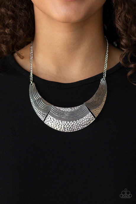 Paparazzi ~ Utterly Untamable ~ Silver Necklace Set