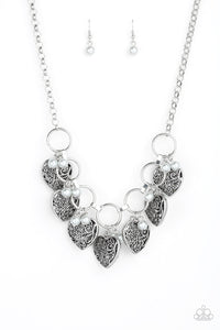 Paparazzi ~ Very Valentine ~ Silver Necklace Set