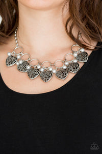 Paparazzi ~ Very Valentine ~ Silver Necklace Set