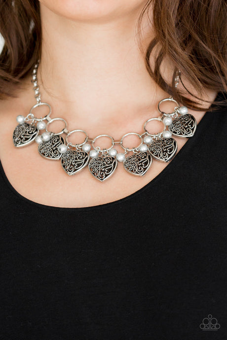 Paparazzi ~ Very Valentine ~ Silver Necklace Set