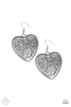 Load image into Gallery viewer, Paparazzi ~ Victorian Devotion ~ Silver Heart Earrings  (Fashion Fix Exclusive)