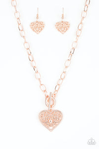 Paparazzi ~ Victorian Romance ~ Rose Gold Necklace Set