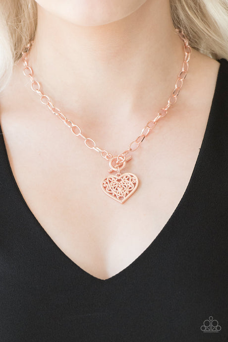 Paparazzi ~ Victorian Romance ~ Rose Gold Necklace Set