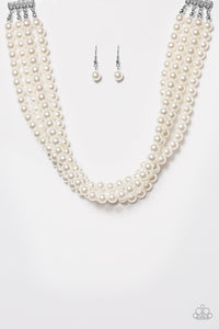 Paparazzi ~ Vintage Romance ~ White Pearl Choker Necklace Set