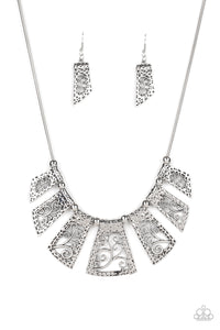 Paparazzi ~ Vintage Vineyard ~ Silver Necklace Set