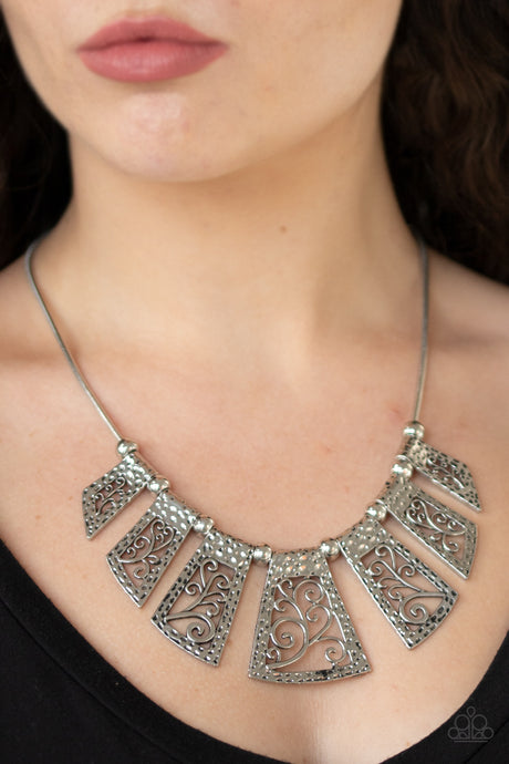 Paparazzi ~ Vintage Vineyard ~ Silver Necklace Set
