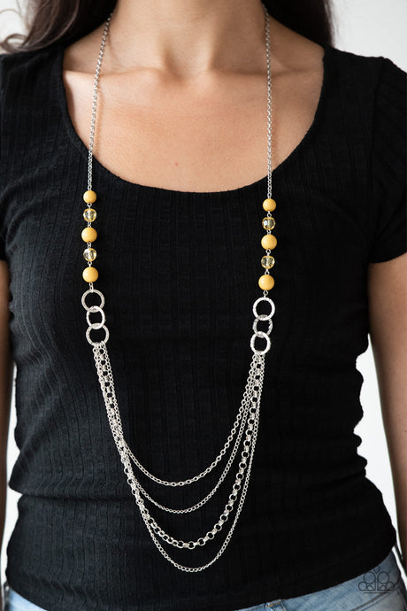 Paparazzi ~ Vividly Vivid ~ Yellow Necklace Set