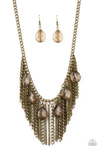 Paparazzi ~ Vixen Conviction ~ Brass Necklace Set