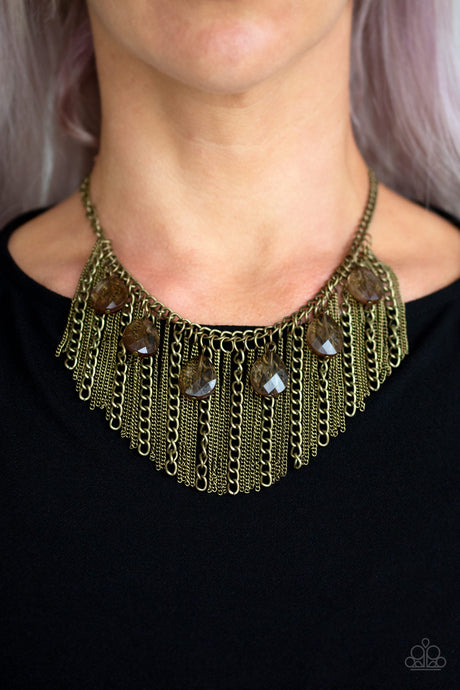 Paparazzi ~ Vixen Conviction ~ Brass Necklace Set