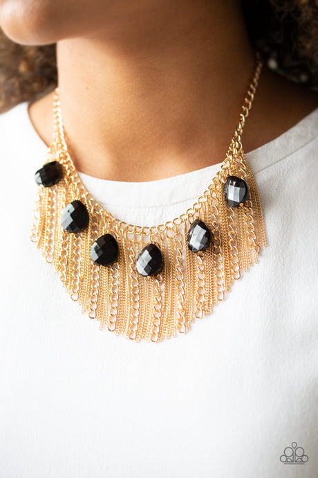 Paparazzi ~ Vixen Conviction ~ Gold Necklace Set