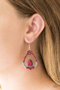 Paparazzi ~ Vogue Voyager ~ Red Earrings