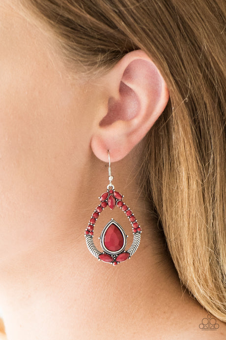 Paparazzi ~ Vogue Voyager ~ Red Earrings