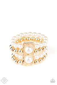 Paparazzi ~ WEALTH-Conscious ~ Gold Bracelet (Fashion Fix Exclusive)