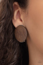Load image into Gallery viewer, Paparazzi ~ WOODWORK It ~ Brown Clip-On Earrings