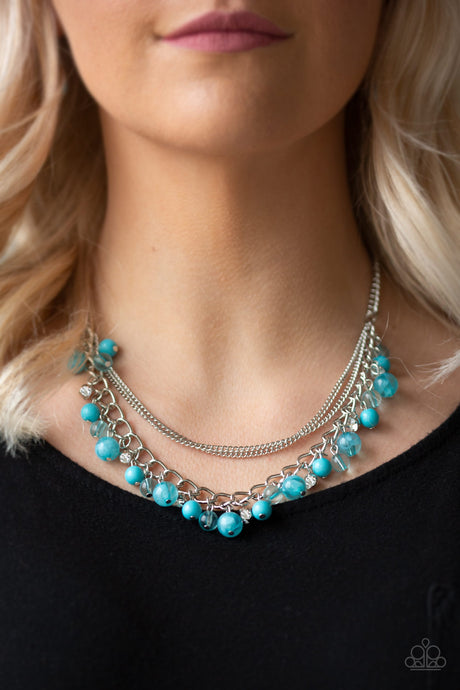 Paparazzi ~ Wait and SEA ~ Blue  Necklace Set
