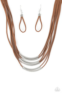 Paparazzi ~ Walk The WALKABOUT ~ Brown Necklace Set