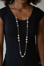 Load image into Gallery viewer, Paparazzi - Wall Street Waltz - Gold Pearl Necklace - Klassy Jewelz Boutique