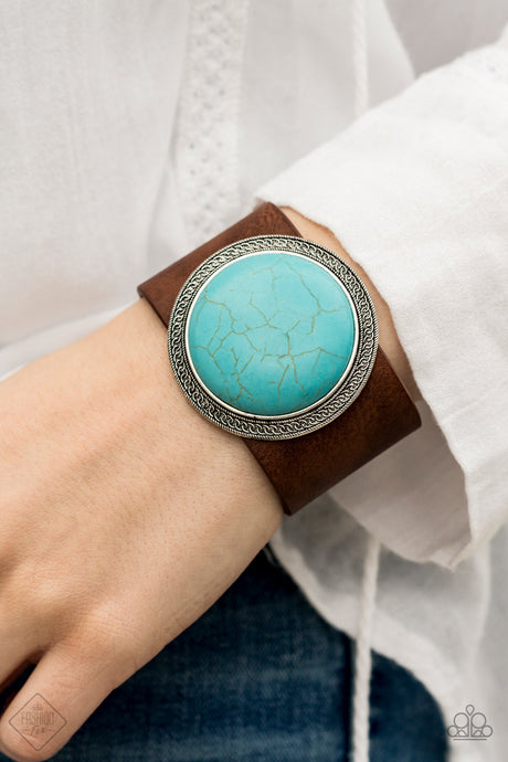 Paparazzi ~ Wander On Repeat ~ Blue Turquoise Stone Bracelet (Fashion Fix Exclusive)