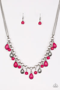 Paparazzi ~ Welcome To Bedrock ~ Pink Necklace Set