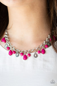 Paparazzi ~ Welcome To Bedrock ~ Pink Necklace Set
