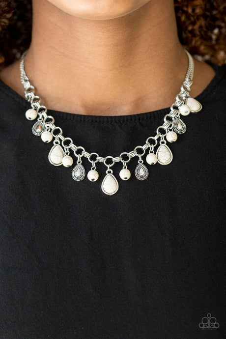 Paparazzi ~ Welcome To Bedrock ~ White Necklace Set