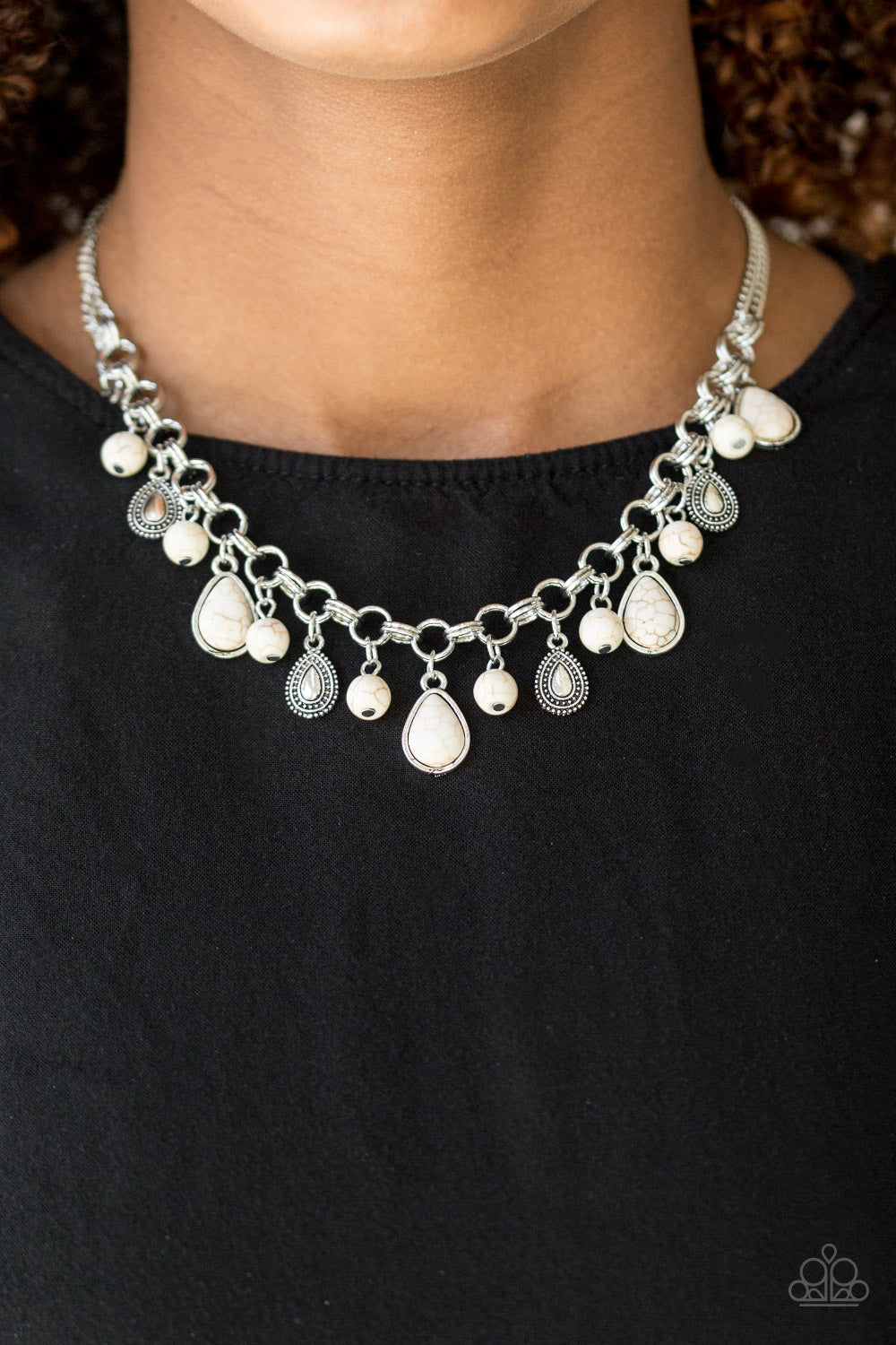Paparazzi ~ Welcome To Bedrock ~ White Necklace Set