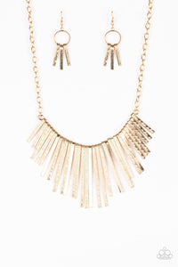 Paparazzi ~ Welcome To The Pack ~ Gold Necklace Set