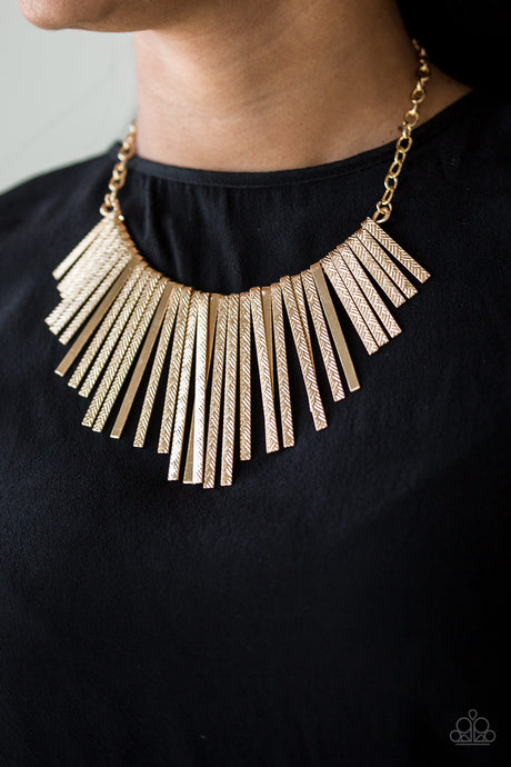 Paparazzi ~ Welcome To The Pack ~ Gold Necklace Set