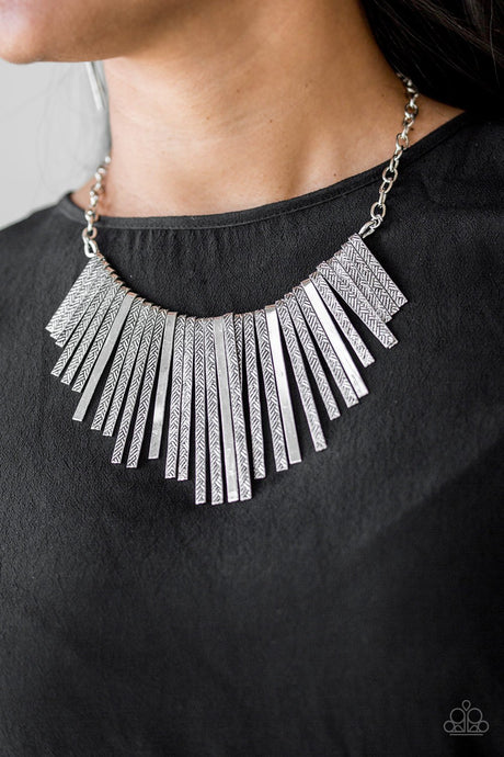 Paparazzi ~ Welcome To The Pack ~ Silver Necklace Set