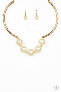 Paparazzi ~ Welcome To Wall Street ~ Gold Pearl Necklace Set