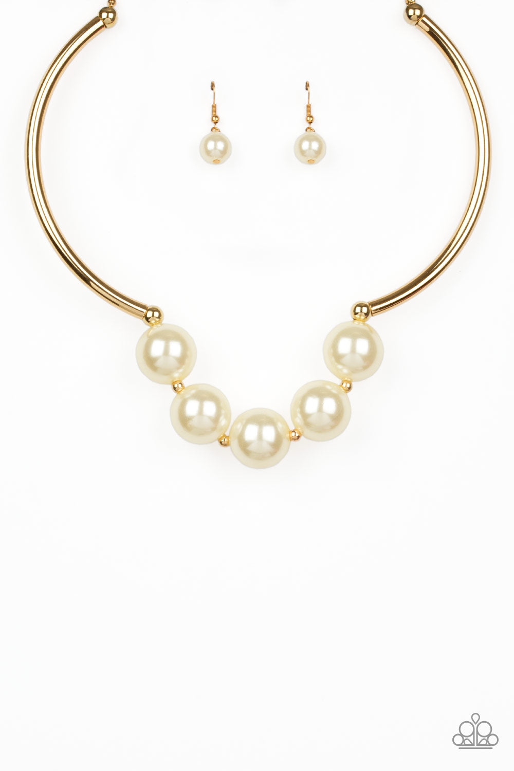 Paparazzi ~ Welcome To Wall Street ~ Gold Pearl Necklace Set